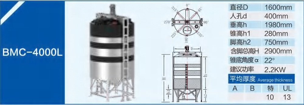BMC-4000L錐底加藥箱